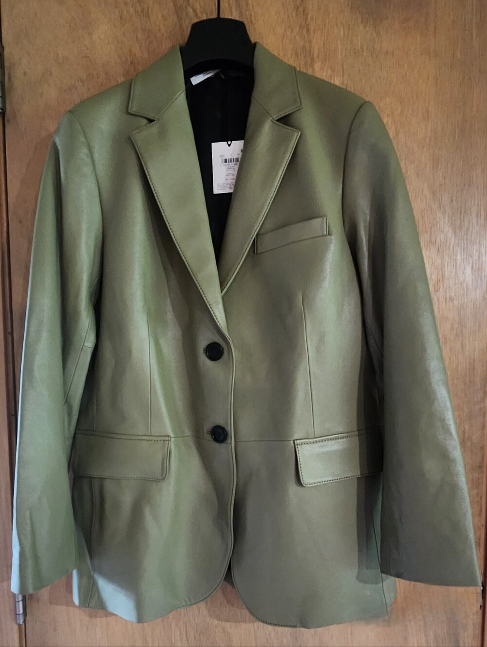 Coach Green Lambskin Leather Blazer Oversized Jacket Small New With Tags CQ220 - Picture 3 of 15